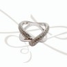 ANILLO PLATA ELECTROFORMADA MOÑO CON ZIRCONIA