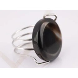 ANILLO PLATA ESPIRAL  PIEDRA AG