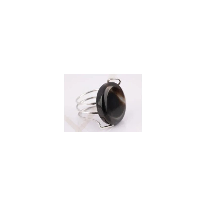 ANILLO PLATA ESPIRAL  PIEDRA AG