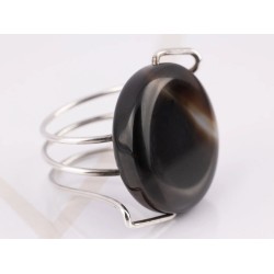 ANILLO PLATA ESPIRAL  PIEDRA AG