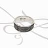 ANILLO PLATA GIRATORIO CUADRITOS PAVONADOS