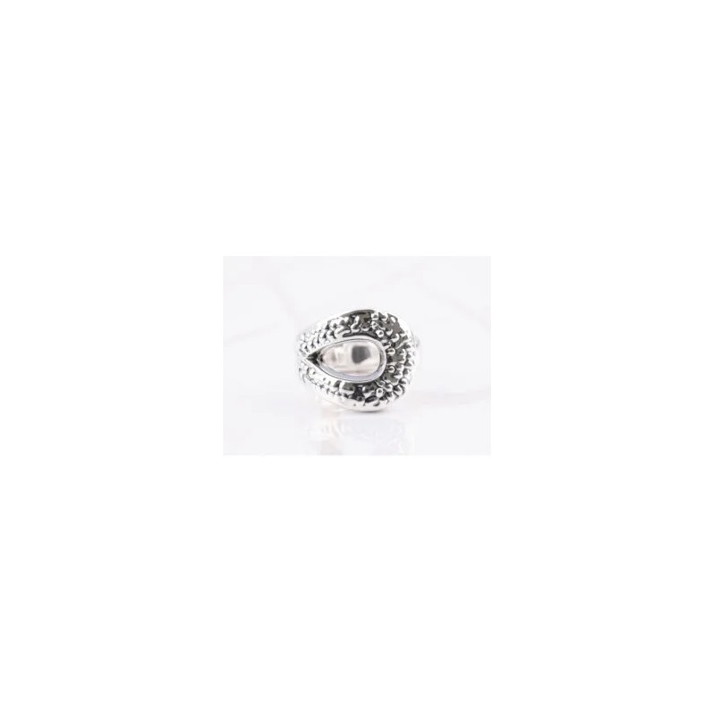 ANILLO PLATA GOTA GRANULADA ELECTROFORMADO