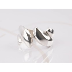 ANILLO PLATA HOJAS ANCHAS LISO