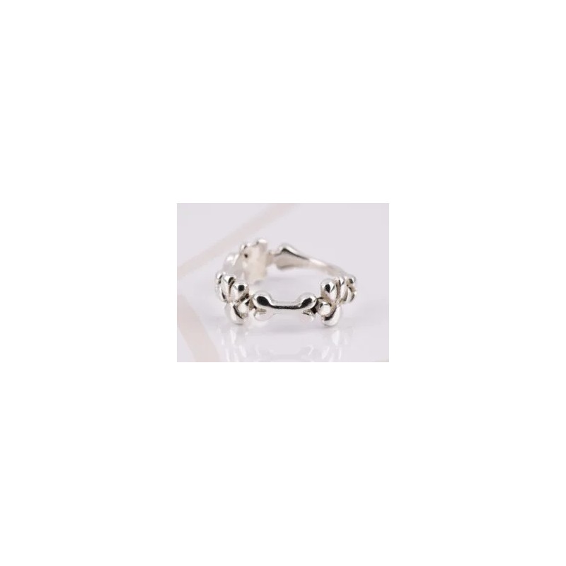 ANILLO PLATA HUELLA Y HUESO ELECTROFORMADO