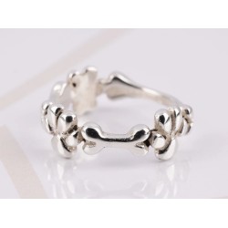 ANILLO PLATA HUELLA Y HUESO ELECTROFORMADO