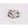 ANILLO PLATA LINEAS ENTRELAZADAS PAVONADO