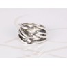 ANILLO PLATA LINEAS ENTRELAZADAS PAVONADO