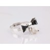 ANILLO PLATA MOÑO PERLA LISO