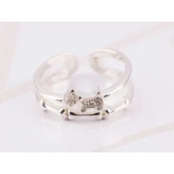 ANILLO PLATA PERRO Y HUESO ZIRCONIA