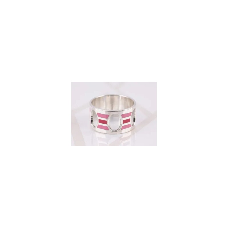 ANILLO PLATA RAYAS Y OVALOS ESMALTADO