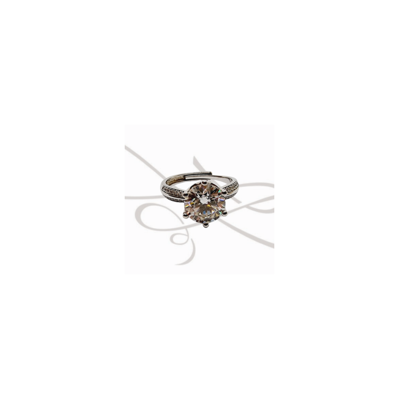 ANILLO PLATA RODIZADA AJUSTABLE CERTIFICADO MOISSANITE