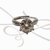 ANILLO PLATA RODIZADA AJUSTABLE CERTIFICADO MOISSANITE