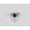 ANILLO PLATA RODIZADA AMATISTA MORADO TIPO FLOR
