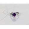ANILLO PLATA RODIZADA AMATISTA MORADO TIPO FLOR