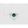 ANILLO PLATA RODIZADA CIRCULAR ESMERALDA VERDE FUERTE