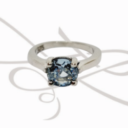 ANILLO PLATA RODIZADA CIRLUAR LISO TOPACIO AZUL