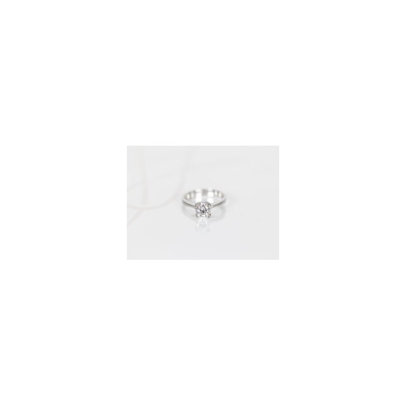ANILLO PLATA RODIZADA CORTE ESMERALDA TOPACIO BLANCO
