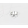 ANILLO PLATA RODIZADA CORTE ESMERALDA TOPACIO BLANCO