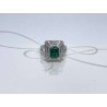 ANILLO PLATA RODIZADA CUADRO CRUZ ESMERALDA Y TOPACIO