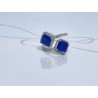 ANILLO PLATA RODIZADA CUADRO DOBLE ZAFIRO