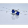 ANILLO PLATA RODIZADA CUADRO DOBLE ZAFIRO