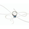 ANILLO PLATA RODIZADA CUADRO PRINCESS TOPACIO AZUL