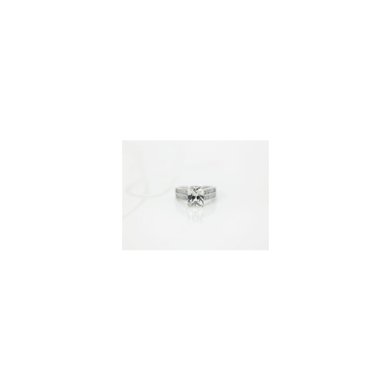 ANILLO PLATA RODIZADA DOBLE BANDA MOISSANITE