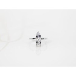 ANILLO PLATA RODIZADA FLECHA MOISSANITE BLANCO