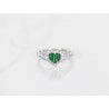ANILLO PLATA RODIZADA ESMERALDA VERDE CORAZON BAGUETTE