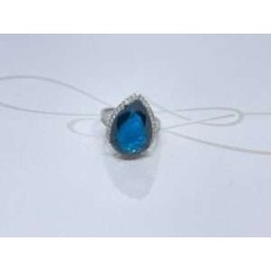 ANILLO PLATA RODIZADA GOTA ZAFIRO GRANDE