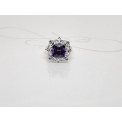 ANILLO PLATA RODIZADA PRINCESS COPOS AMATISTA