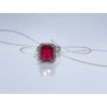 ANILLO PLATA RODIZADA RECTANGULAR CON HALO