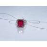 ANILLO PLATA RODIZADA RECTANGULAR CON HALO