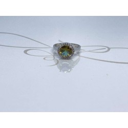 ANILLO PLATA RODIZADA REDONDO CON HALO ZULTANITA
