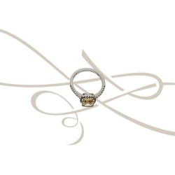 ANILLO PLATA RODIZADA TOPACIO AMARILLO CUADRO CON HALO