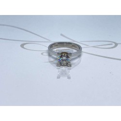 ANILLO PLATA RODIZADA SOLITARIO CUATRO UÑAS
