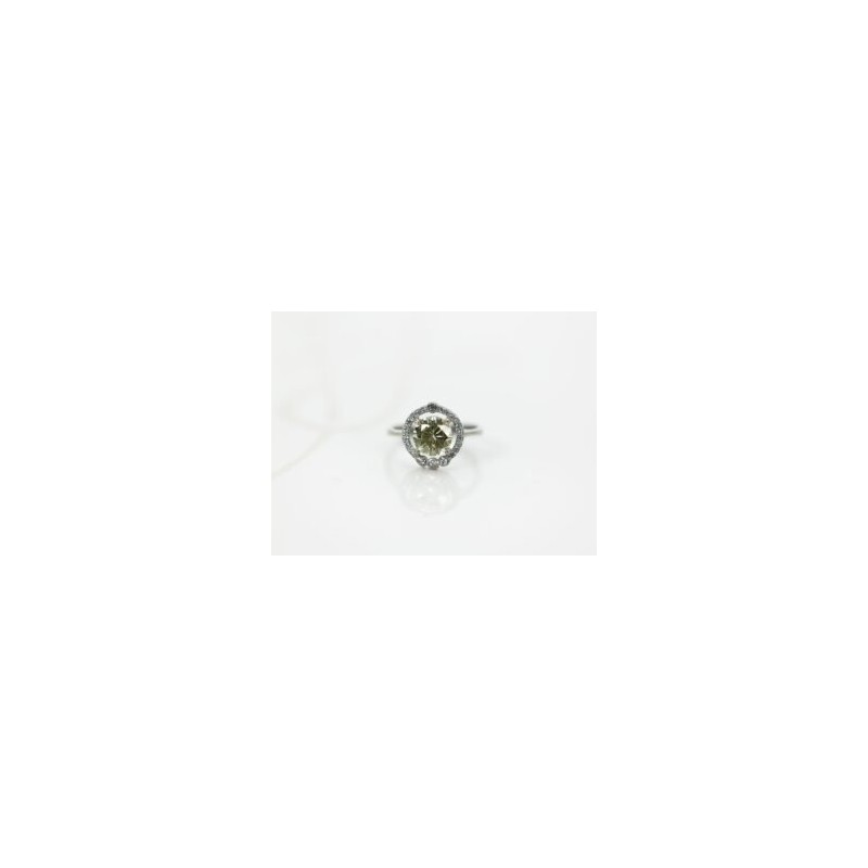 ANILLO PLATA RODIZADA TOPACIO AMARILLO DOBLE CIRCULO