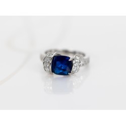ANILLO PLATA RODIZADA ZAFIRO LISTON ZAFIRO BLANCO