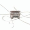 ANILLO PLATA SEIS LINEAS ZIRCONIA Y LISO