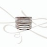 ANILLO PLATA SEIS LINEAS ZIRCONIA Y LISO