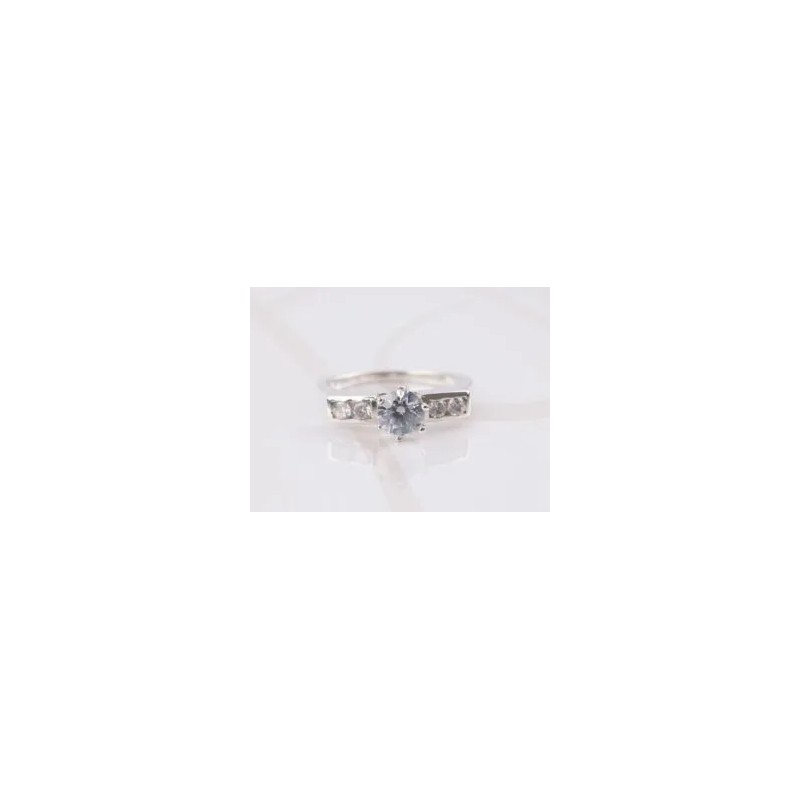 ANILLO PLATA SOLITARIO RECTO ZIRCONIA