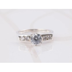 ANILLO PLATA SOLITARIO RECTO ZIRCONIA