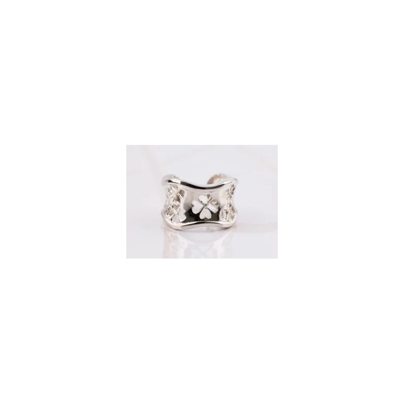 ANILLO PLATA TREBOL LISO