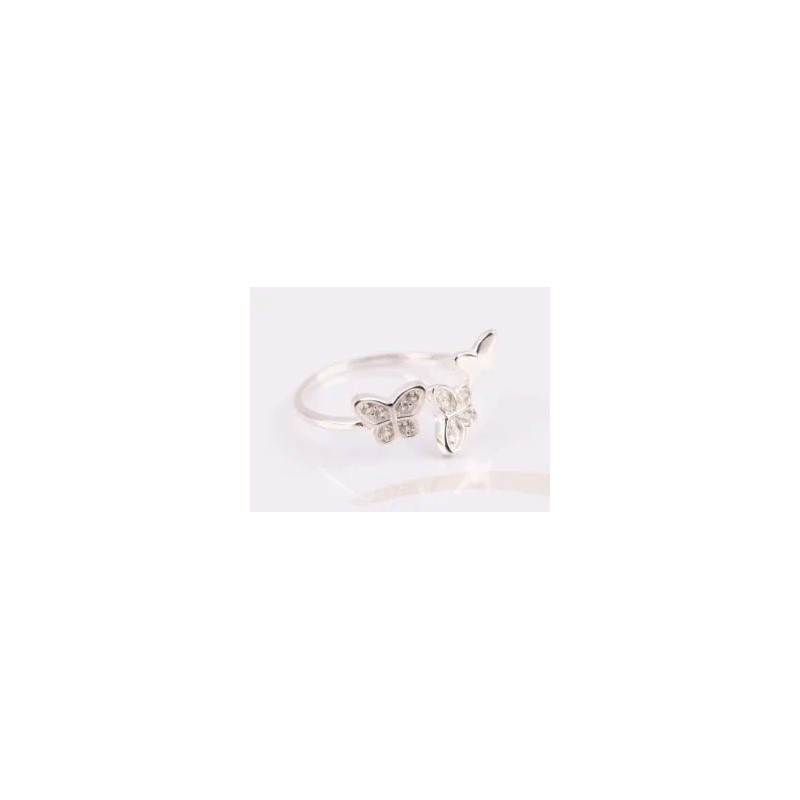 ANILLO PLATA TRIPLE MARIPOSA ZIRCONIA