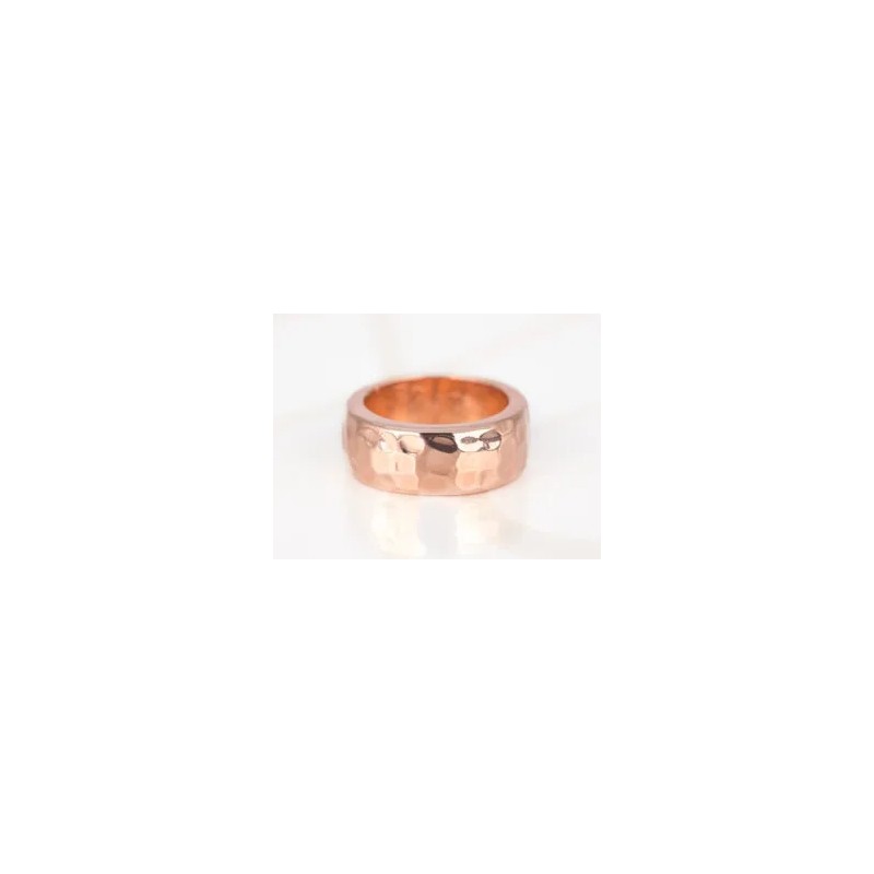 ANILLO RECUBRIMIENTO DE ORO ROSA ARGOLLA ANCHA MARTILLADO
