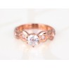 ANILLO RECUBRIMIENTO DE ORO ROSA SOLITARIO CIRCULOS ZIRCONIA