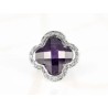 ANILLO RECUBRIMIENTO DE RODIO FLOR ZIRCONIA CRISTAL