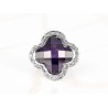 ANILLO RECUBRIMIENTO DE RODIO FLOR ZIRCONIA CRISTAL