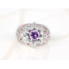 ANILLO RECUBRIMIENTO DE RODIO RELIEVE ESTRELLA ZIRCONIA