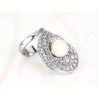 ANILLO RECUBRIMIENTO DE RODIO TULIPAN PERLA ZIRCONIA